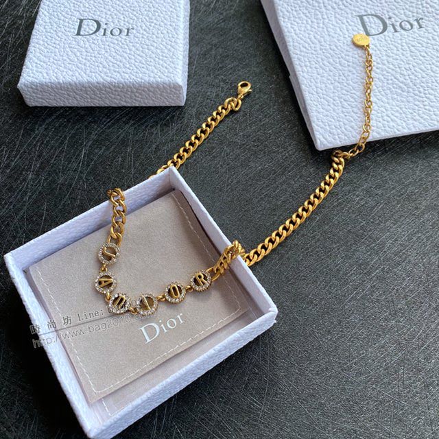 Dior飾品 迪奧經典熱銷款字母JADlOR鑲鑽項鏈  zgd1463